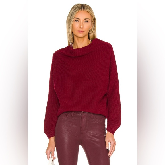 Brochu Walker x Revolve Leith Pullover Sweater Wool Blend Size XS red claret - Picture 1 of 12